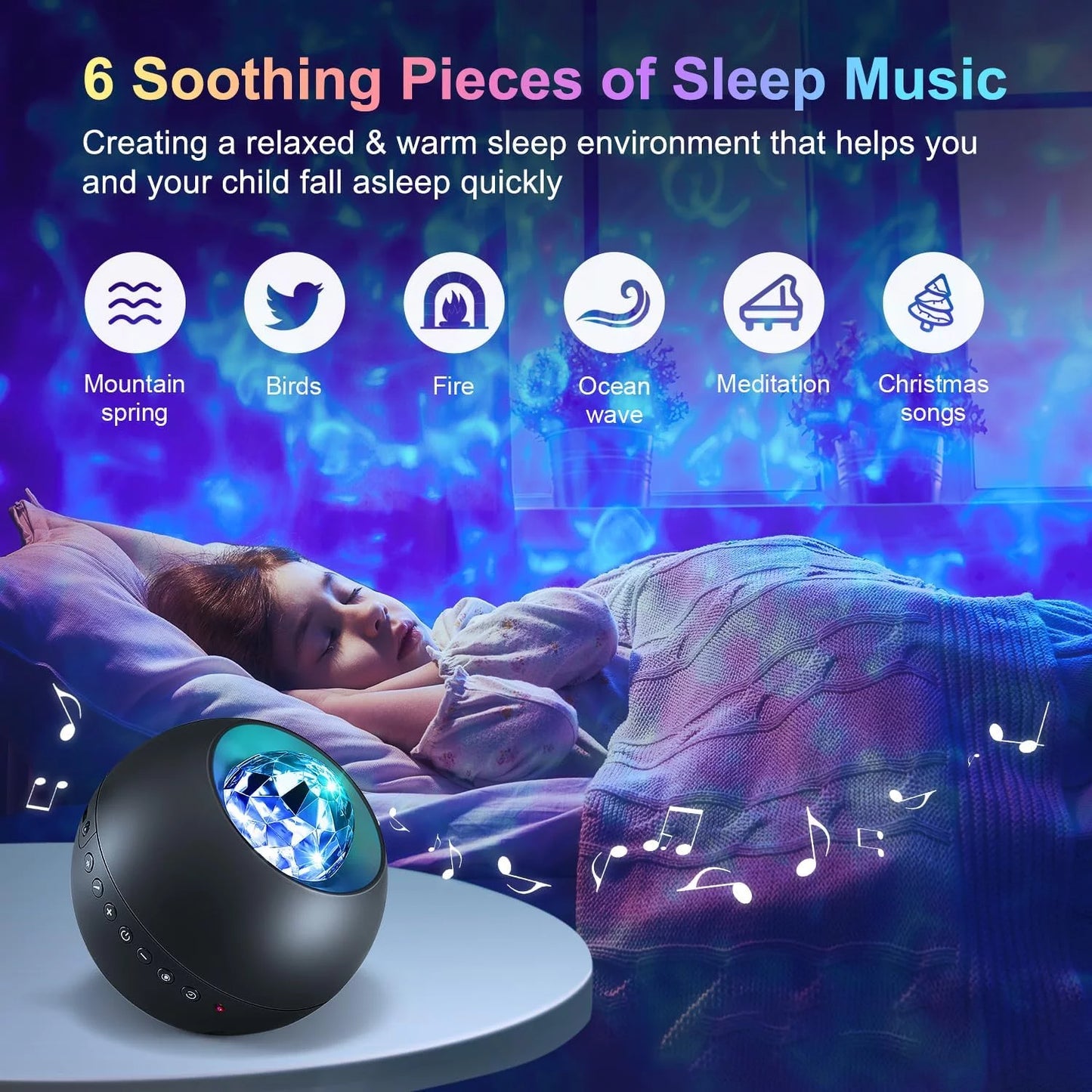 LED Galaxy Projector Galaxy Light With Bluetooth Speaker and Remote
