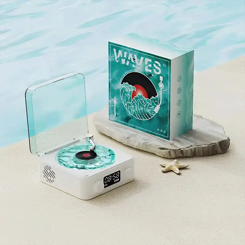 Multi-Function Retro Ocean Wave Record Player