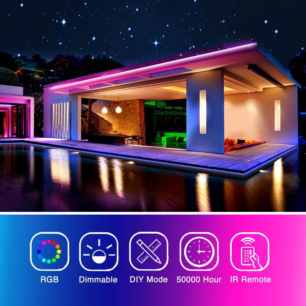 32.8 ft. Color-Changing LED Strip Lights